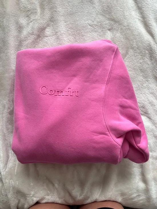 Comfort Embossed Crewneck Sweater - Pink - Picture 1 of 4